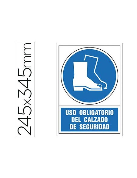 PICTO SEÑAL USO OBLIGATORIO DEL CALZADO SEGURIDAD PVC 245X345 MM