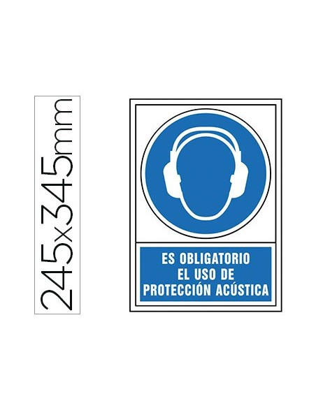 PICTO SEÑAL OBLIGATORIO USO PROTECCION ACUSTICA PVC 245X345 MM