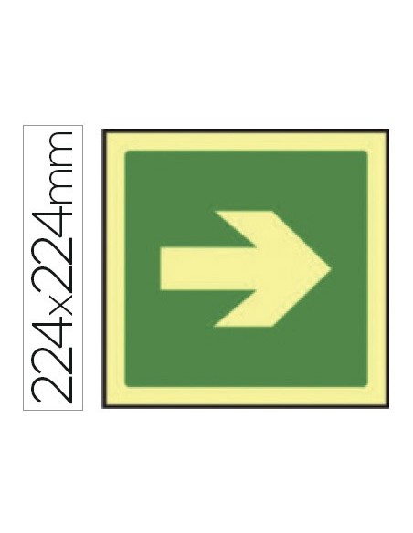 PICTOGRAMA SYSSA SEÑAL VIA EVACUACION PVC FOTOLUMINISCENTE 224X224 MM
