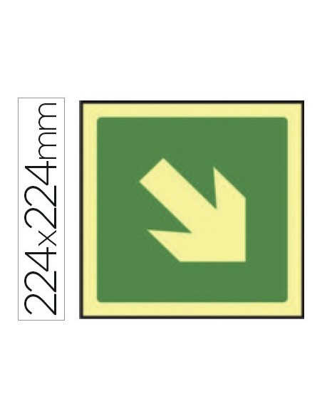 PICTOGRAMA SYSSA SEÑAL VIA EVACUACION PVC FOTOLUMINISCENTE 224X224 MM