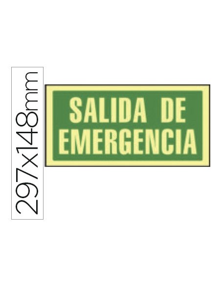PICTO SEÑAL SALIDA EMERGENCIA PVC FOTOLUMINISCENTE 297X148 MM