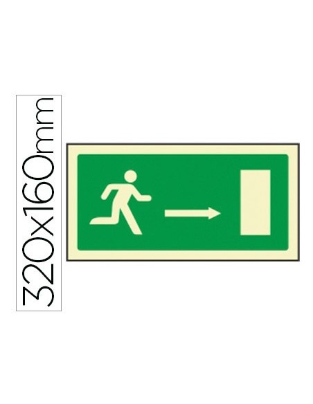 PICTO SEÑAL SALIDA EMERGENCIA F. DERECHA 320X160 MM