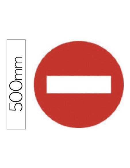 PICTO SEÑAL VIAL ENTRADA PROHIBIDA ACERO GALVANIZADO 500 MM