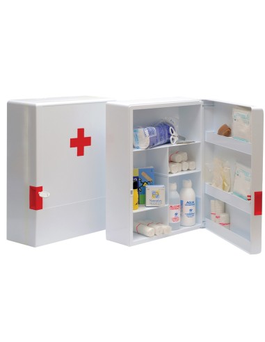 BOTIQUIN PLASTICO EXTRADURO MATERIAL PRIMEROS AUXILIOS 460X340X150 MM