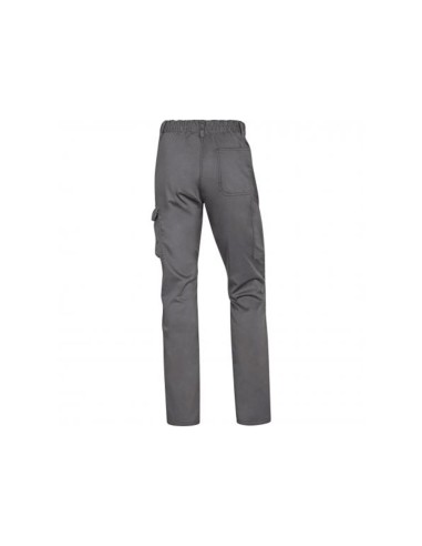 PANTALON TRABAJO DELTAPLUS CINTURA ELASTICA 5 BOL. GRIS/NG.TALLA S