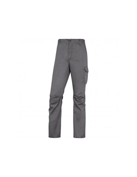 PANTALON TRABAJO DELTAPLUS CINTURA ELASTICA 5 BOL. GRIS/NG.TALLA XS