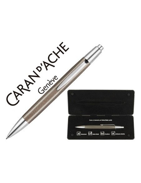 BOLIGRAFO CARAN DACHE ALCHEMIX CUERPO PIEL REPTIL CROMADO BRILLO