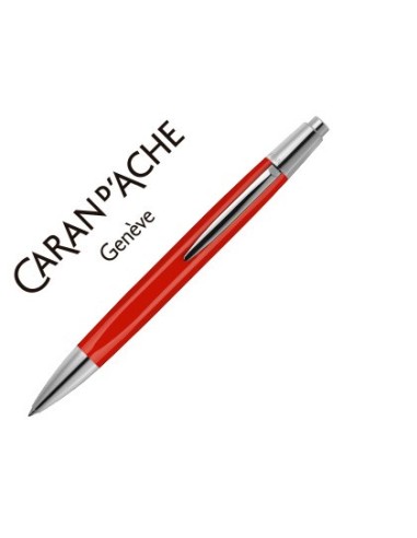 BOLIGRAFO CARAN DACHE ALCHEMIX CUERPO LACA ROJA ADORNOS CROMADOS