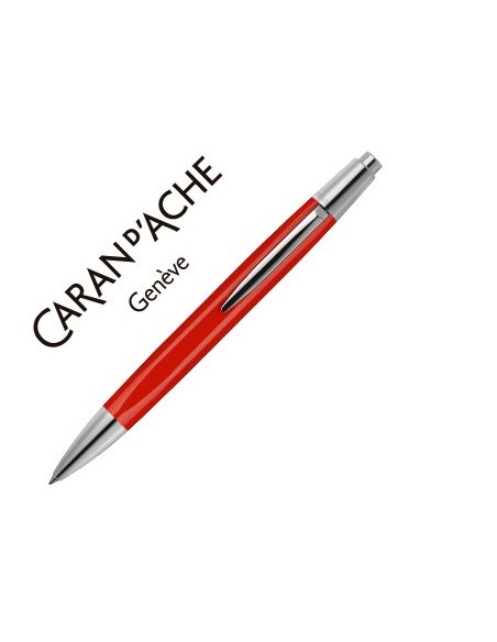 BOLIGRAFO CARAN DACHE ALCHEMIX CUERPO LACA ROJA ADORNOS CROMADOS