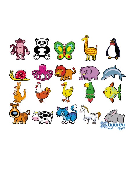JUEGO ANDREUTOYS ANIMALITOS MAGNETICO 8 CM  20 UD.SURT 20,6X19X4,5 CM