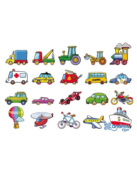 JUEGO ANDREUTOYS VEHICULOS MAGNETICO 8 CM  20 UD.SURTI 20,6X19X4,5 CM