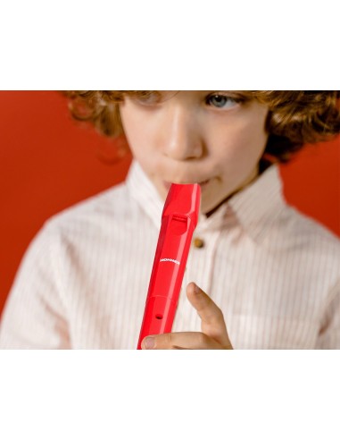 FLAUTA HOHNER 9508 COLOR ROJA FUNDA VERDE Y TRANSPARENTE