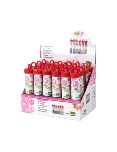 PURPURINA LIDERPAPEL FANTASIA COLORES METALICOS SURTIDOS BOTE 14 GR