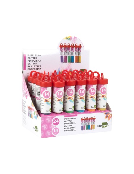PURPURINA LIDERPAPEL FANTASIA COLORES METALICOS PASTELES BOTE 14 GR