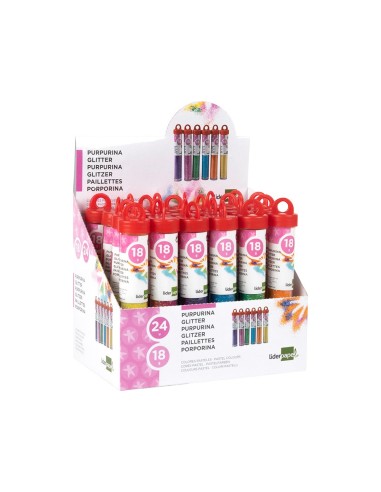 PURPURINA LIDERPAPEL FANTASIA COLORES METALICOS PASTELES BOTE 18 GR