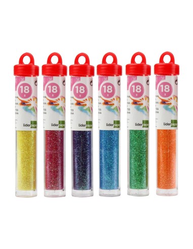 PURPURINA LIDERPAPEL FANTASIA COLORES METALICOS PASTELES BOTE 18 GR