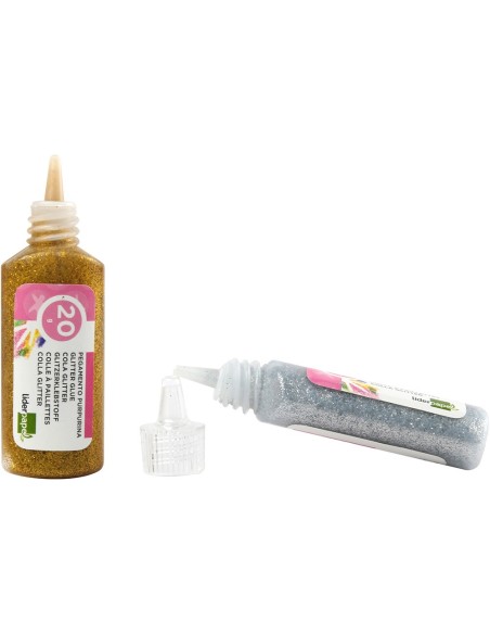 PURPURINA PEGAMENTO LIDER.FANTASIA COL.MET.ORO Y PLATA BOTE 20 GR