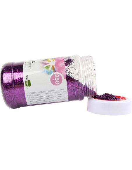 PURPURINA LIDERPAPEL FANTASIA COLOR VIOLETA METALIZADO BOTE DE 250 GR