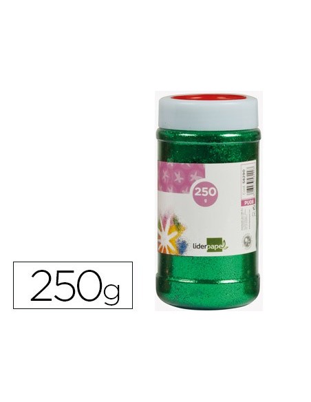 PURPURINA LIDERPAPEL FANTASIA COLOR VERDE METALIZADO BOTE DE 250 GR