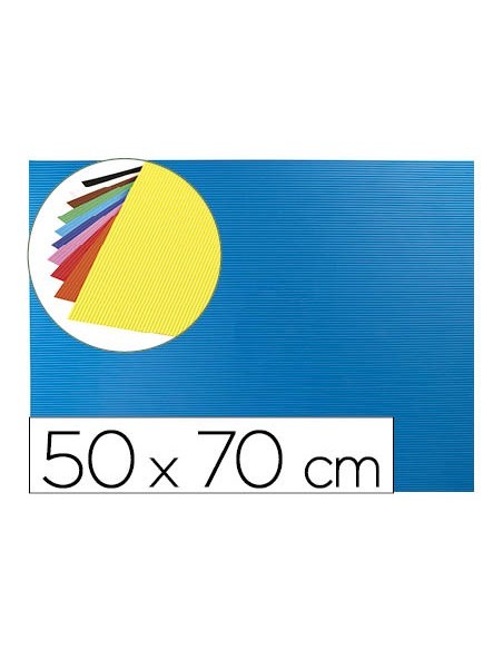 GOMA EVA ONDULADA LIDERPAPEL 50X70CM 2,2MM ESPESOR AZUL CLARO