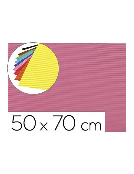 GOMA EVA ONDULADA LIDERPAPEL 50X70CM 2,2MM ESPESOR ROSA