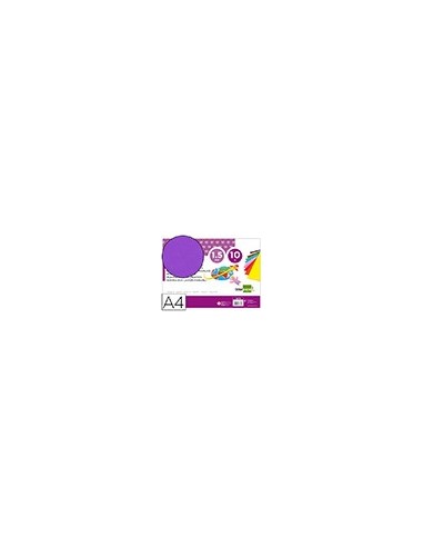 GOMA EVA LIDERPAPEL A4 60G/M2 ESPESOR 1,5MM VIOLETA PAQ.10H.GE78
