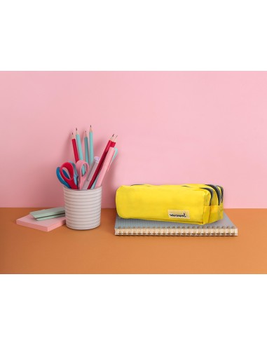 BOLSO ESCOLAR PORTATODO 3 BOLSILLOS AM.PASTEL 185X55X70 MM