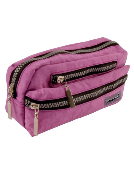 BOLSO ESCOLAR PORTATODO OVALADO 3 BOLSILLOS VIO.PASTEL 195X40X100 MM