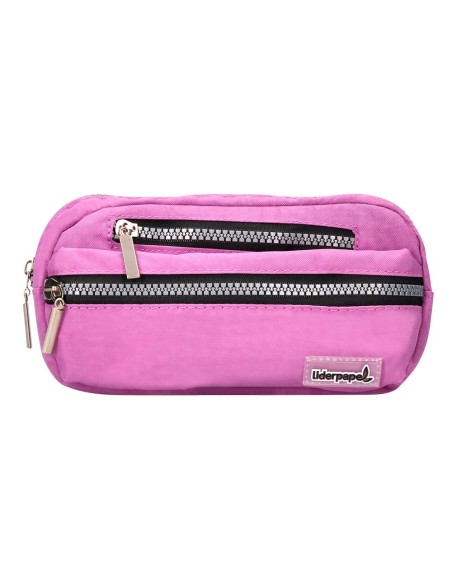 BOLSO ESCOLAR PORTATODO OVALADO 3 BOLSILLOS VIO.PASTEL 195X40X100 MM