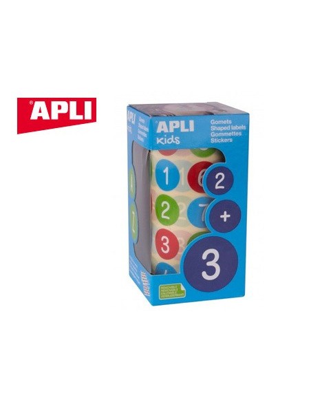 GOMETS APLI AUTOADHESIVO RED.NUMEROS 20 MM MULTICOLOR
