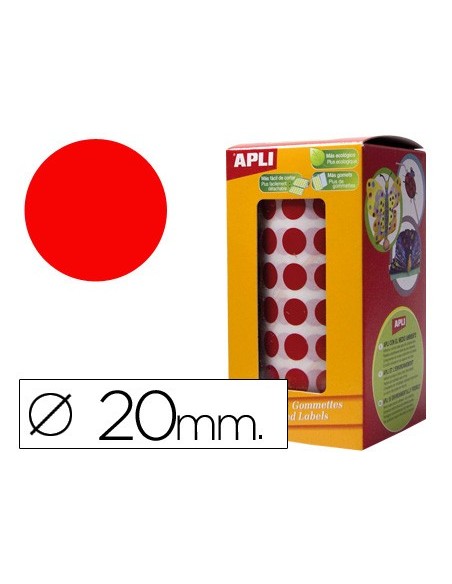 GOMETS APLI ROLLO 59H CIRCULO Ø 20 MM ROJO 1.770 UDS. (04861)