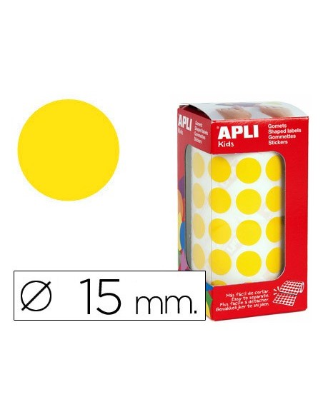 GOMETS APLI ROLLO 59H CIRCULO Ø 15 MM AMARILLO 2.832 UDS. (04855)