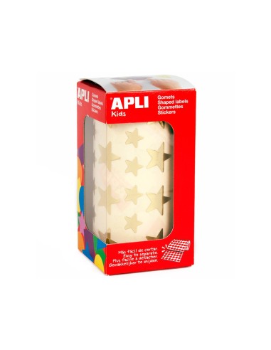 GOMETS AUTOADHESIVOS ESTRELLAS GRANDES ORO EN ROLLO CON 1416 UNIDADES