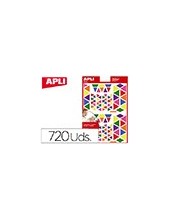 GOMETS APLI AUTOADHESIVO TRIANGULO MULTICOLOR BLISTER DE 6 HOJAS 2