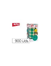 GOMETS APLI AUTOADHESIVO SMILE VERDE CARA FELIZ ROLLO DE 900 UNIDADES 2
