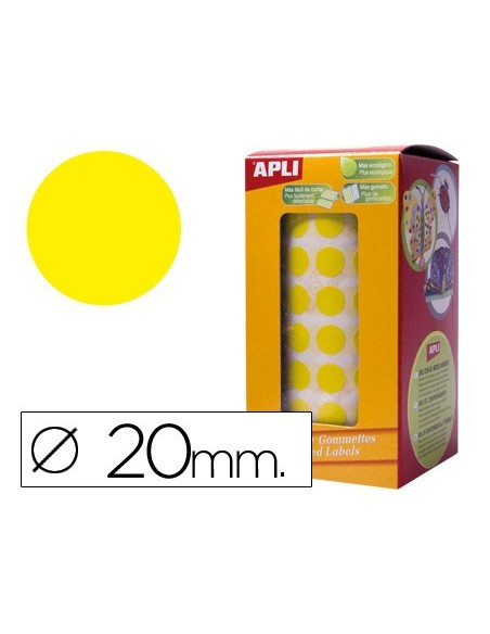 GOMETS APLI ROLLO 59H CIRCULO Ø 20 MM AMARILLO 1.770 UDS. (04859)