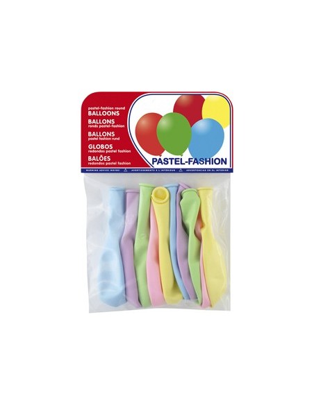 GLOBOS PASTEL CLARO BOLSA 10 UD.SURTIDAS
