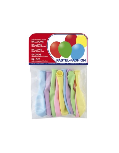 GLOBOS PASTEL CLARO BOLSA 10 UD.SURTIDAS