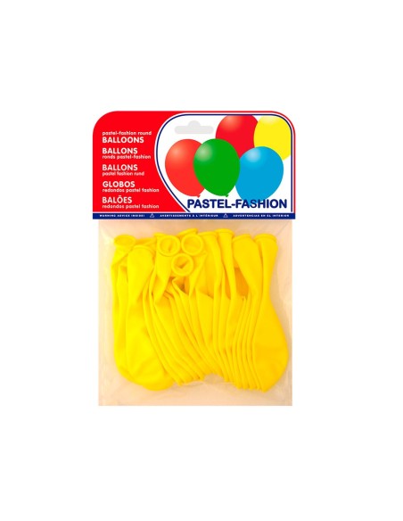 GLOBOS PASTEL AMARILLO BOLSA DE 20 UNIDADES