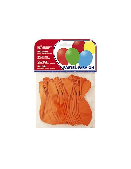 GLOBOS PASTEL NARANJA BOLSA DE 20 UNIDADES