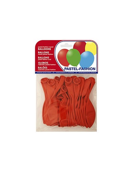 GLOBOS PASTEL ROJO BOLSA DE 20 UNIDADES