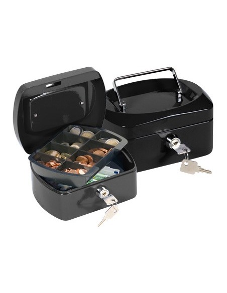 CAJA CAUDALES Q-CON.6" 152X115X80 MM NEGRA C/PORTAMONEDAS