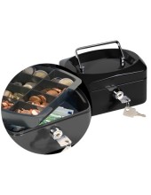 CAJA CAUDALES Q-CON.6" 152X115X80 MM NEGRA C/PORTAMONEDAS 2