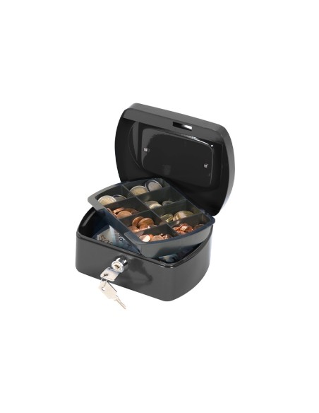 CAJA CAUDALES Q-CON.6" 152X115X80 MM NEGRA C/PORTAMONEDAS