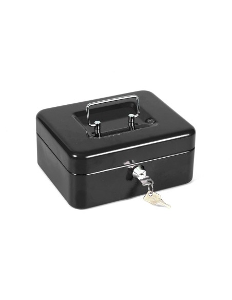 CAJA CAUDALES Q-CON.8" 200X160X90 MM NEGRA C/PORTAMONEDAS