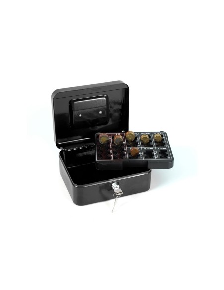 CAJA CAUDALES Q-CON.8" 200X160X90 MM NEGRA C/PORTAMONEDAS