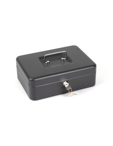 CAJA CAUDALES Q-CON.10" 250X180X90 MM NEGRA C/PORTAMONEDAS