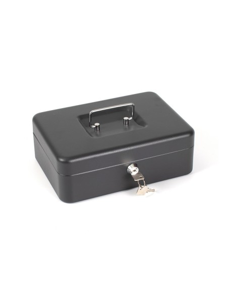 CAJA CAUDALES Q-CON.10" 250X180X90 MM NEGRA C/PORTAMONEDAS