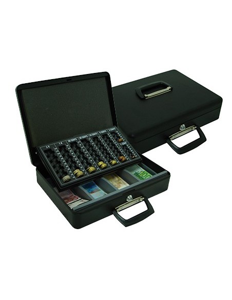 CAJA CAUDALES Q-CON.14,5" 370X290X110 MM C/PORTAMONEDAS Y BANDEJA BIL