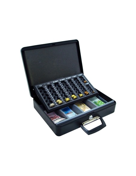 CAJA CAUDALES Q-CON.14,5" 370X290X110 MM C/PORTAMONEDAS Y BANDEJA BIL